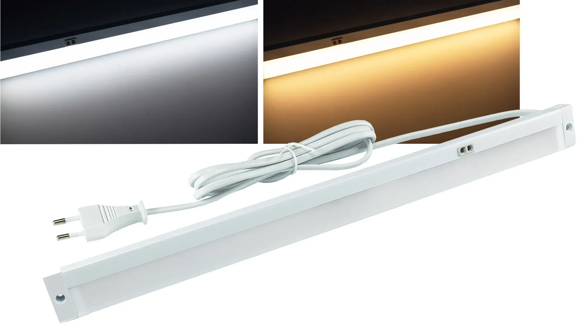 LED Unterbauleuchte “Delgada 380 CCT” 230V, 38cm, IR-Sensor, 3000k – 6500k LED Unterbauleuchte “Delgada 380 CCT” 230V, 38cm, IR-Sensor, 3000k – 6500k