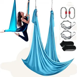 VEVOR Aerial Yoga Hängematte Set 5 x 2,8 m, Blau Aerial Yoga Swing Air Fliegen, Yoga-Schaukel Hammock Swing 1000 kg Max. Tragfähigkeit, inkl. Yoga-Socken & Stahlkarabiner, Anti-Gravity-Übungen VEVOR Aerial Yoga Hängematte Set 5 x 2,8 m, Blau Aerial Yoga Swing Air Fliegen, Yoga-Schaukel Hammock Swing 1000 kg Max. Tragfähigkeit, inkl. Yoga-Socken & Stahlkarabiner, Anti-Gravity-Übungen