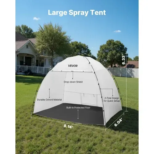 VEVOR tragbares Lackierkabinenzelt (233x172x190 cm Arbeitsbereich) Sprühfarbenzelt für Sprühmalerei, wasserfeste Farbkabine mit integriertem Boden & aufrollbarer Tür für Schränke Stühle Tische VEVOR tragbares Lackierkabinenzelt (233x172x190 cm Arbeitsbereich) Sprühfarbenzelt für Sprühmalerei, wasserfeste Farbkabine mit integriertem Boden & aufrollbarer Tür für Schränke Stühle Tische