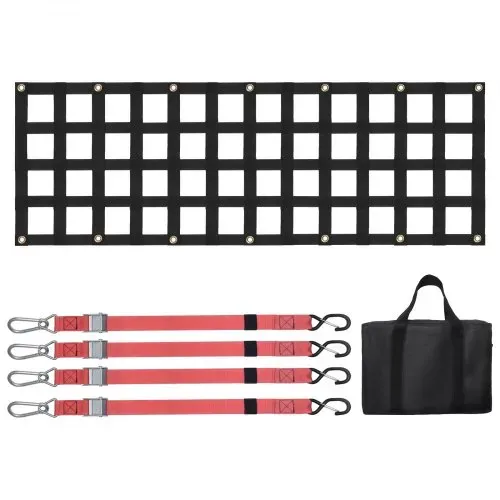 VEVOR Heckklappennetz, 1370 x 460 mm, LKW-Ladeflächennetz bis zu 680 kg, mit 4 verstellbaren Teleskopgurten, ausziehbar & langlebig, Gepäcknetz geeignet für Pickup, Anhänger, LKW, Jeep, SUV VEVOR Heckklappennetz, 1370 x 460 mm, LKW-Ladeflächennetz bis zu 680 kg, mit 4 verstellbaren Teleskopgurten, ausziehbar & langlebig, Gepäcknetz geeignet für Pickup, Anhänger, LKW, Jeep, SUV