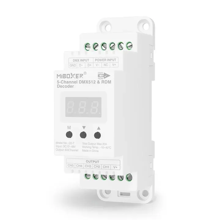 MiBoxer D5-T LED Controller DMX 5-Kanal für DIN-Schiene MiBoxer D5-T LED Controller DMX 5-Kanal für DIN-Schiene