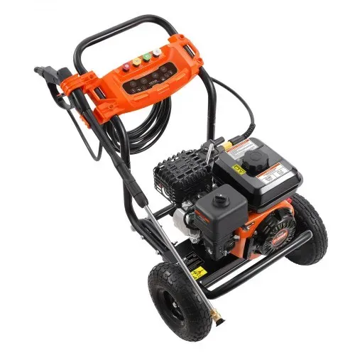 VEVOR Benzin-Hochdruckreiniger, 3500 PSI 10 L/min, 2,6 GPM Terrassenreinger mit Aluminiumpumpe, Hochdruckpistole & Verlängerungsstab, 5-Düsen-Set, für Autos, Zäune, Häuser, Einfahrten, Terrassen – Bild 9