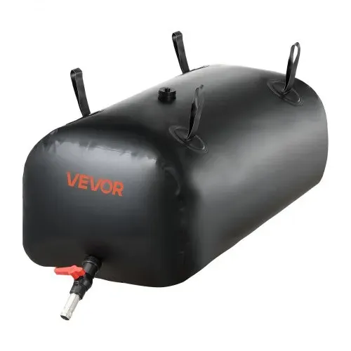 VEVOR Wasserspeicherblase, 113 L Wassersack mit Wasserhahn, Faltbarer & Tragbarer Wasserbeutel aus 1000D PVC, Wasserspeicher für Bewässerungssystem, Trockenheitsresistenz & Katastrophenfälle, Schwarz – Bild 9