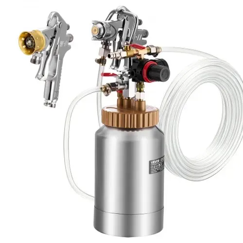 VEVOR Druckbehälter für Sprühfarbe, 2 L Drucktank mit 2 Spritzpistolen (φ1,8 mm + φ3 mm) & 2 Schläuchen (3 m) für Heimgebrauch Heimwerkerarbeiten Kunstkreationen, Farbbehälter Farbspritzgerät – Bild 10