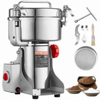 VEVOR elektrische Getreidemühle Hochgeschwindigkeits-Gewürzmühle 2 kg 3400 W, Pulverisiermaschine aus Edelstahl, für trockene Körner Gewürze Müsli Kaffee Mais Pfeffer, Schwenktyp 24 x 23 x 38 cm VEVOR elektrische Getreidemühle Hochgeschwindigkeits-Gewürzmühle 2 kg 3400 W, Pulverisiermaschine aus Edelstahl, für trockene Körner Gewürze Müsli Kaffee Mais Pfeffer, Schwenktyp 24 x 23 x 38 cm