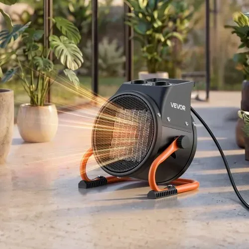 VEVOR Gewächshausheizung 2000W, Elektrischer PTC-Heizlüfter mit Ventilatorfunktion & 2 Heizstufen, Tragbarer Heizer mit Überhitzungsschutz & 15° Einstellbarer Heizwinkel, Elektroheizer für Gartenhaus – Bild 7