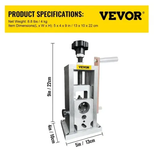 VEVOR Manuelle Kabelschälmaschine 1,5 - 40 mm Hand Abisoliermaschine, 15 m / min Kupferschrott, 4 kg Mehrfach-Abisolierzange, Schneidemaschine mit Abisoliergeschwindigkeit für Kabelbaumverarbeitung – Bild 6