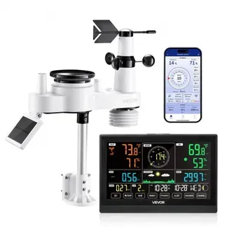 VEVOR 7-in-1 WLAN-Wetterstation mit APP, 7,5-Zoll-VA-Display, solarbetriebener Außensensor, Wettercenter zur Wettervorhersage, Windgeschwindigkeit, Temperatur, Luftfeuchtigkeit, Niederschlag VEVOR 7-in-1 WLAN-Wetterstation mit APP, 7,5-Zoll-VA-Display, solarbetriebener Außensensor, Wettercenter zur Wettervorhersage, Windgeschwindigkeit, Temperatur, Luftfeuchtigkeit, Niederschlag