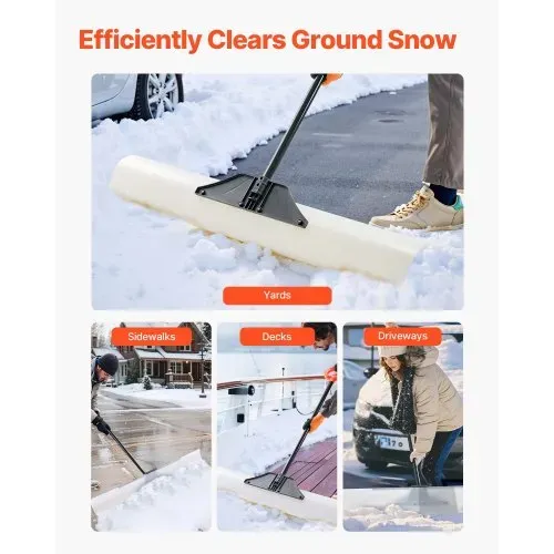VEVOR Schneeschaufel, 1235x1250 mm Schneeräumer mit ergonomischem Griff, HDPE-Schaufelblatt, Schneeräumwerkzeug, tragbarer Schneeschieber zum Reinigen von Einfahrten, Treppen und Gehwegen – Bild 5