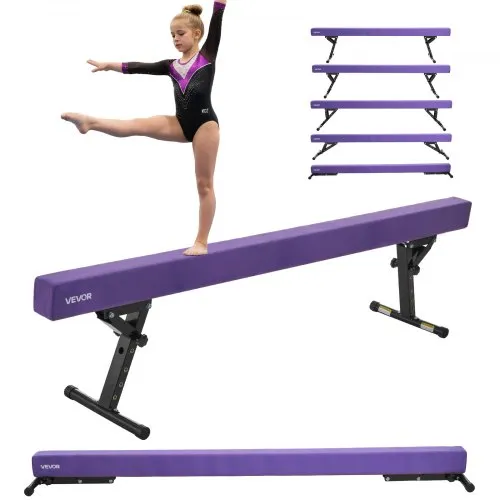 VEVOR Schwebebalken Gymnastik Kinder 241 cm Höhenverstellbar (5-stufig/170/380470/540/565mm), 158,7 kg belastbarer Gymnastikbalken Turnbalken, Balance Balken Balancierbalken für Fitnessstudio, Lila VEVOR Schwebebalken Gymnastik Kinder 241 cm Höhenverstellbar (5-stufig/170/380470/540/565mm), 158,7 kg belastbarer Gymnastikbalken Turnbalken, Balance Balken Balancierbalken für Fitnessstudio, Lila