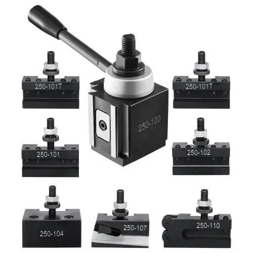 VEVOR Schnellwechsel-Werkzeughalter-Set, 8-teilig, Stahlhalter, passend für Mini-Drehmaschinen und Metalldrehmaschinen mit 152,4 bis 305 mm Umlaufdurchmesser, ideale Verbesserung für Ihre Werkstatt – Bild 9
