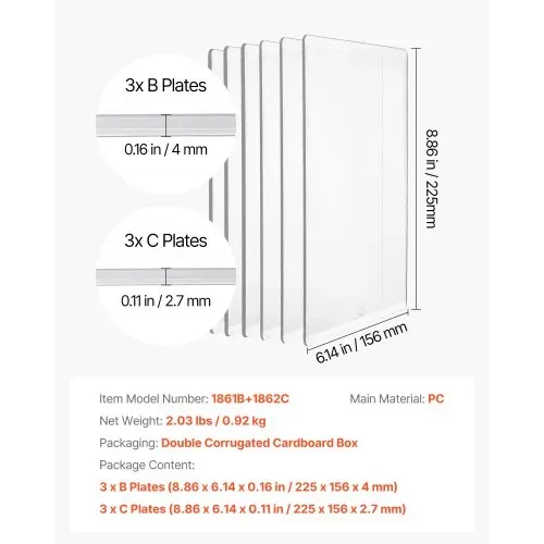 VEVOR Stanzplatten, 6er-Pack 225x156 mm, Cutting Pads, Polycarbonat-Schneideplatten, Kompatibel mit VEVOR Stanz- & Prägemaschine KM-1860, für Scrapbooking & Kartenherstellung, Transparent – Bild 6