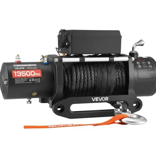 VEVOR Elektrische Seilwinde, 6100 kg, 12 V DC Elektrowinde mit 26 m Synthetikseil, kabellose & kabelgebundene Fernbedienung, IP55, zum Abschleppen von Geländewagen, Jeeps, Anhängern &Booten – Bild 9