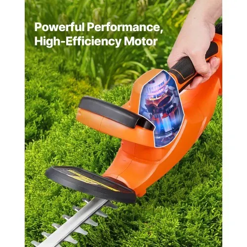 VEVOR Elektrische Heckenschere, 1200 U/min, Heckentrimmer für niedrige Äste, 20 V 2 A Akku, Elektroheckenschere mit 51 cm Dual-Action-Klinge & sicherem Design, Gartenschere für die Rasenpflege im Hof – Bild 4