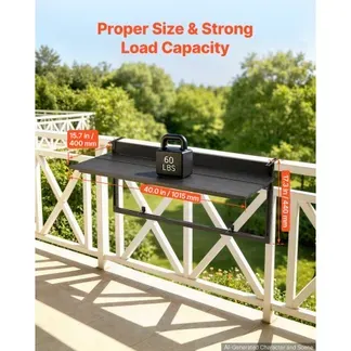 VEVOR Balkonhängetisch 1015×380 mm Klapptisch 27 kg Hängetisch Balkontisch, für Terrasse Garten Balkon, Passend für Geländer mit 0–90 mm Durchmesser, Höhenverstellbar, Holz-Kunststoff-Verbundmaterial VEVOR Balkonhängetisch 1015×380 mm Klapptisch 27 kg Hängetisch Balkontisch, für Terrasse Garten Balkon, Passend für Geländer mit 0–90 mm Durchmesser, Höhenverstellbar, Holz-Kunststoff-Verbundmaterial