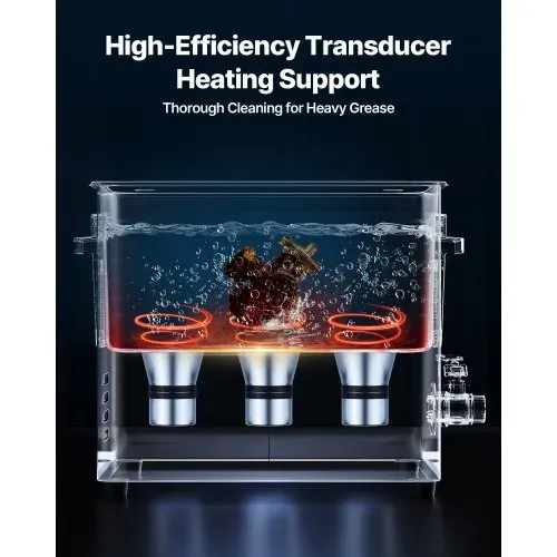 VEVOR 10 L Ultraschallreiniger, professionelle Ultraschallreinigungsmaschine mit Reinigungskorb & Digitalanzeige, 180 W Edelstahl 40 kHz Industrielle Reinigungsmaschine für Teile Vergaser Instrumente – Bild 2