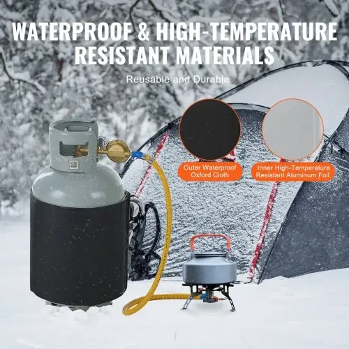 VEVOR isolierter Gasflaschenwärmer im Bandstil, passend für 40 lbs Gastanks, 120 W Propanheizung, fester interner Thermostat, max. Temperatur 90 ℉, strapazierfähiges wasserdichtes Oxford-Gewebe, CE-geprüft – Bild 4