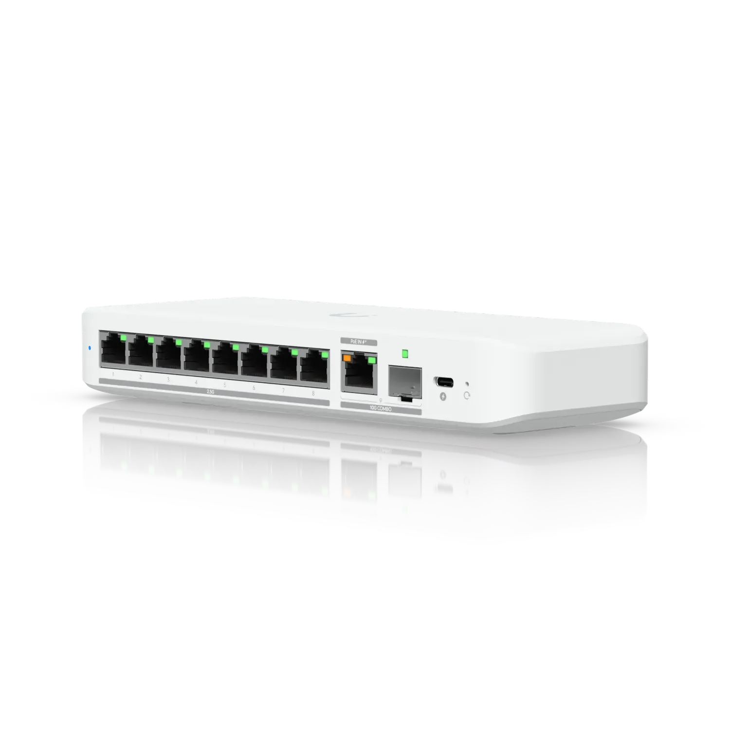 Ubiquiti Switch smart managed Layer2 9 Port • 8x 2,5 GbE • 1x 10 GbE PoE at In • Desktop • Lüfterlos • UniFi • USW-Flex-2.5G-8 Ubiquiti Switch smart managed Layer2 9 Port • 8x 2,5 GbE • 1x 10 GbE PoE at In • Desktop • Lüfterlos • UniFi • USW-Flex-2.5G-8