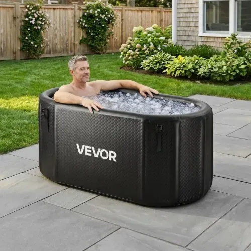 VEVOR Eisbadewanne Aufblasbar 830 L 150 x 80 x 76 cm Schwarz ohne Wasserkühler, Kaltwasser-Badewanne Kompatibel mit Wasserkühlern und Isoliertem Deckel, für Eisbad und Regeneration von Sportlern – Bild 7