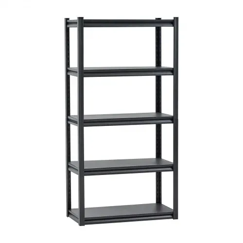 VEVOR Lagerregal, 907 kg, Steckregal, Kellerregal, robustes verstellbares Werkstattregal aus Metall, 5 Ebenen, 406,4 x 812,8 x 1600,2 mm, Schwerlastregal für Küche, Werkstatt, Keller, Lager, schwarz – Bild 8