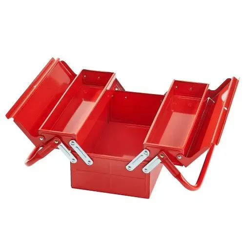 VEVOR Werkzeugkasten 355,6x200x165mm, 2-stöckig, 3-Fach, Werkzeugkiste mit Griff & Schlossloch, pulverbeschichteter Stahl, Werkzeugkoffer für Haushalt, Fabrik, Lager, Reparaturwerkstatt, rot – Bild 10