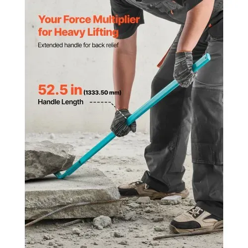 VEVOR Brecheisen, ca. 907 kg Tragkraft, 1422,4 mm Gesamtlänge, Stahl, Nageleisen für Abbrucharbeiten, Beton & Brechen, ideal für den Einsatz im Bauwesen & in der Industrie, mit optimaler Hebelwirkung – Bild 4
