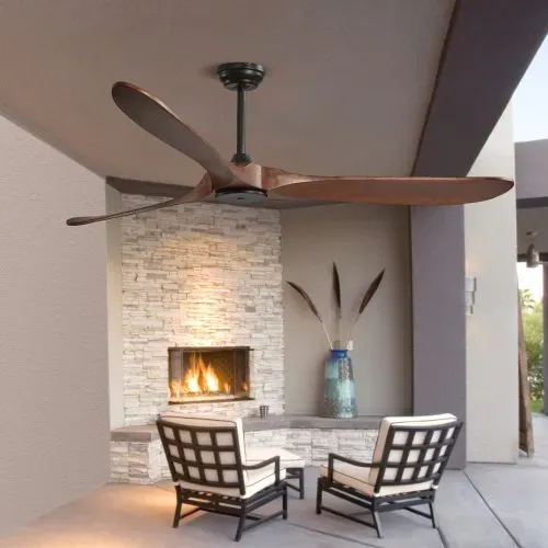 VEVOR 180 cm Deckenventilator ohne Licht, 6-Gang-Fernbedienung, 3 Holzflügel, umkehrbarer Gleichstrommotor, Außenventilator für Schlafzimmer, Wohnzimmer, Terrasse, Innen-/Außenbereich, Walnuss – Bild 7