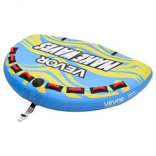 VEVOR Towable Tube für Boote, Wassersport-Schleppreifen für 4 Personen, bis 308 kg Tragfähigkeit, mit Flossen, Nylonhülle, Gepolsterten Griffen und Sicherheitsventil, für Seen, Flüsse und Meere, Blau – Bild 9