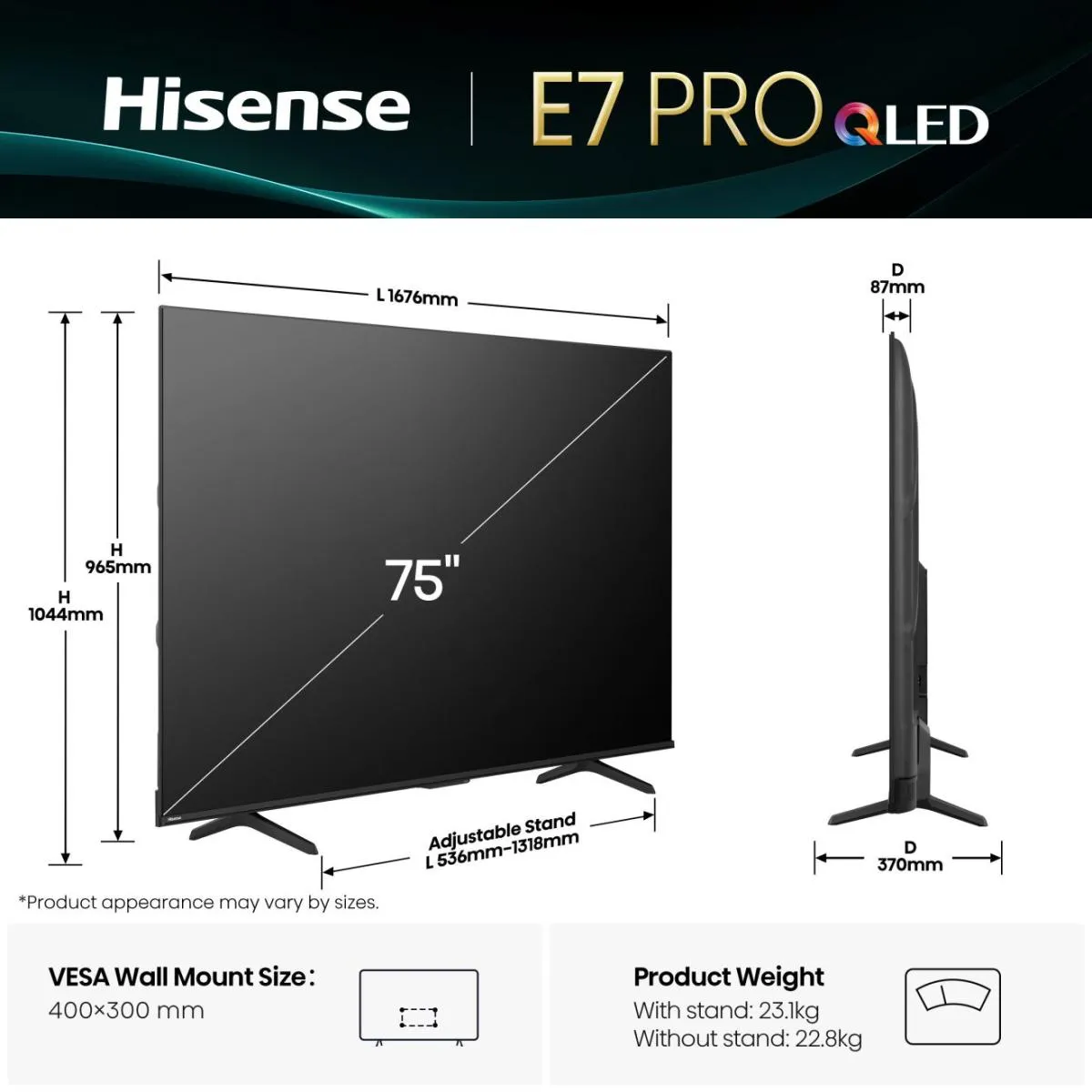 Hisense QLED Smart TV 75E77Q PRO ČR – Bild 2