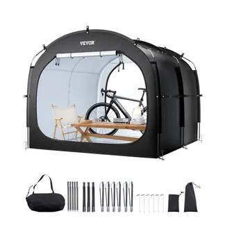 VEVOR Fahrradzelt, 5 Fahrräder, geräumige Fahhrradgarage mit belüftetem Fenster, einfach zu installierendes Fahrradzelt mit hochfestem Fiberglas & Doppelreißverschlüssen, 224x247x198 cm VEVOR Fahrradzelt, 5 Fahrräder, geräumige Fahhrradgarage mit belüftetem Fenster, einfach zu installierendes Fahrradzelt mit hochfestem Fiberglas & Doppelreißverschlüssen, 224x247x198 cm