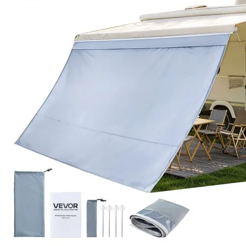 VEVOR Sonnenschutz (2 x 3,3 m) für Markisen (3,5 m), Markisen-Vorderwand mit UV50+ & Reißverschluss-PU-Bezug & Doppelt Genähtem Polyester-Netzgewebe, Regenschutz für Wohnmobil, Camping & Wohnwagen VEVOR Sonnenschutz (2 x 3,3 m) für Markisen (3,5 m), Markisen-Vorderwand mit UV50+ & Reißverschluss-PU-Bezug & Doppelt Genähtem Polyester-Netzgewebe, Regenschutz für Wohnmobil, Camping & Wohnwagen