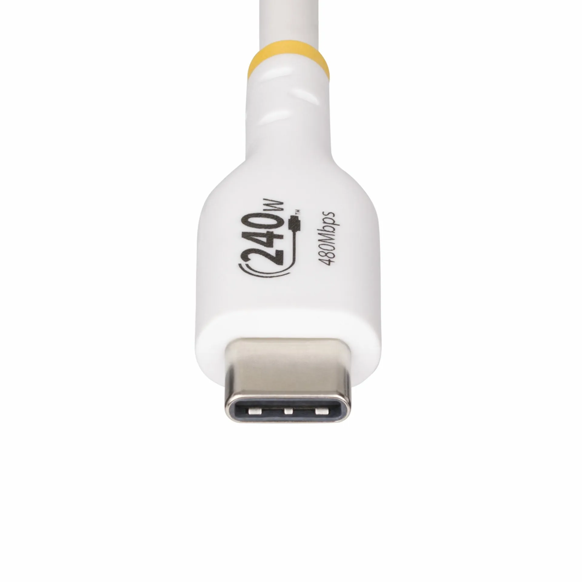 StarTech.com 1m USB-C-Ladekabel, Laden und Synchronisieren, 240W (5A) Power Delivery EPR, USB 2.0 Laptop-Ladekabel, USB-IF-zertifiziert, TPE-Mantel, Weiß - USB C Ladekabel – Bild 5