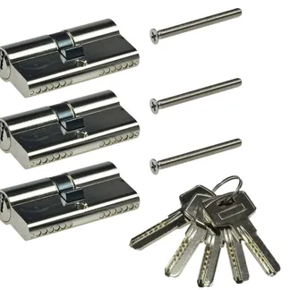 Schließzylinder-Set 3x 60mm (30+30mm) 5 Schlüssel, Not- & Gefahrenfunktion Schließzylinder-Set 3x 60mm (30+30mm) 5 Schlüssel, Not- & Gefahrenfunktion