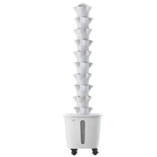 VEVOR Hydroponik-Turm, 50 Pods, Hydrotower 10 Ebenen, Hydroponik-Anbausystem-Set mit App-Steuerung, Rädern, 20-L-Wassertank & Pumpe, Hydroponic Tower für Kräuter, Obst & Gemüse im Innenbereich – Bild 9