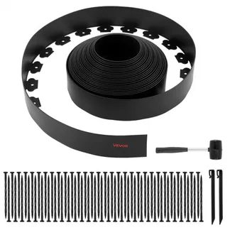 VEVOR Rasenkante, 20 m x 10 cm, Kunststoff-Gartenbegrenzung mit 60 Spikes & 2 Erdspießen, Beeteinfassung, Landschaftseinfassung, Beetumrandung, Zaunbegrenzungen für Blumenbeete & Hofpflaster VEVOR Rasenkante, 20 m x 10 cm, Kunststoff-Gartenbegrenzung mit 60 Spikes & 2 Erdspießen, Beeteinfassung, Landschaftseinfassung, Beetumrandung, Zaunbegrenzungen für Blumenbeete & Hofpflaster