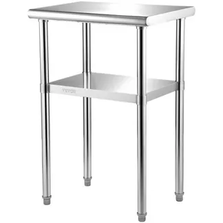 VEVOR Kommerzieller Edelstahltisch 61 x 45,7 x 91,4 cm, Edelstahl Zweilagiger Arbeitstisch Zerlegetisch Gastro 181,4 kg + 91 kg Tragfähigkeit, Gewerbe Küchentisch, Zubereitungstisch Küchenmöbel VEVOR Kommerzieller Edelstahltisch 61 x 45,7 x 91,4 cm, Edelstahl Zweilagiger Arbeitstisch Zerlegetisch Gastro 181,4 kg + 91 kg Tragfähigkeit, Gewerbe Küchentisch, Zubereitungstisch Küchenmöbel