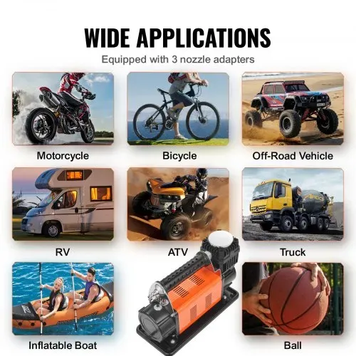 VEVOR 12 V Hochleistungs-Luftkompressor – mit digitalem Druckmesser, Reifenfüllset, tragbarer Reifenfüller mit 7,06 CFM, 150 PSI Offroad-Luftpumpe mit Adaptern für LKWs, Autos, SUVs, Allradfahrzeuge und Wohnmobile – Bild 4