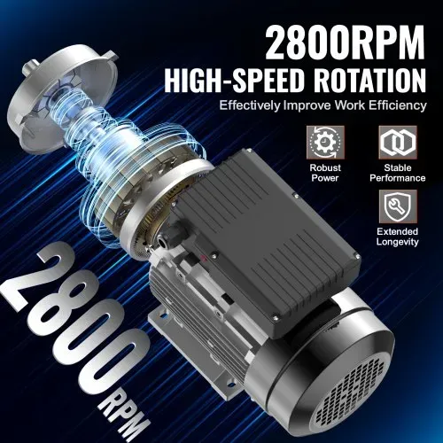 VEVOR 1,1 kW Elektromotor 2800 U/min, AC 220–240 V 7,1 A, 90 S, B34-Rahmen, Luftkompressormotor einphasig, 24 mm Keilwelle, Rechts-/Linkslauf für landwirtschaftliche Maschinen und allgemeine Geräte – Bild 2
