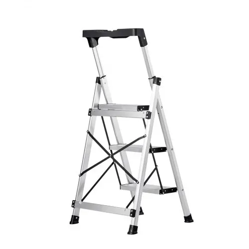 VEVOR Trittleiter 3 Stufen, Klappleiter mit Anti-Rutsch-Stufen & Komfortablem Handgriff, Haushaltsleiter Tragkraft 150 kg, Aluminium-Stehleiter, Sicherheitsleiter für Küche, Lager, Haushalt & Büro – Bild 10