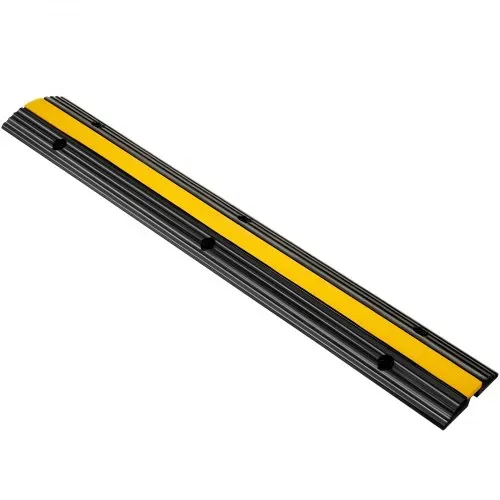 VEVOR 1 Kanal Kabelschutzmatte Kabelkanal Außenbereich 4 Stück Kabelbrücke aus Handelsüblichem Thermoplastischem Gummi mit Parkplätze, Lagerhäuser 102x15.5x3 cm – Bild 10