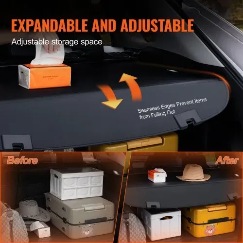 VEVOR Einziehbare Laderaumabdeckung wasserfeste Kofferraumabdeckung für Mazda CX-5 2017-2025 5-Seater, UV-beständige Kofferraumabdeckung aus Aluminiumlegierung & PVC-Lederstruktur – Bild 3