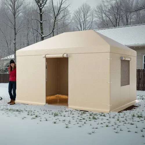 VEVOR Winter Pavillonabdeckung, 3,1x4,41 m, Allwetter-Pavillonabdeckung mit Seitenwänden & Netzfenstern, PE-Material, geschlossene Lagerschutzabdeckungen, Pavillons nicht im Lieferumfang enthalten – Bild 7