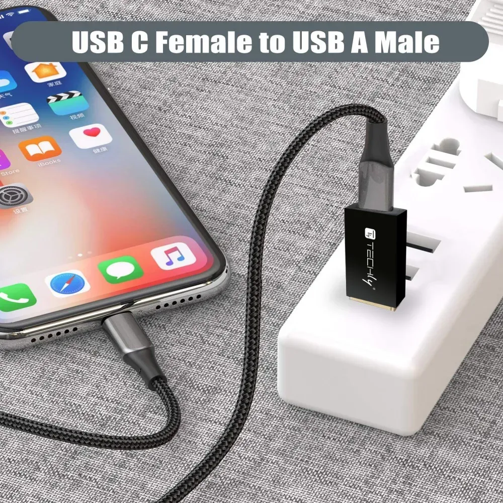 Techly IADAP USB3-AFT Kabeladapter USB A USB C Schwarz – Bild 5