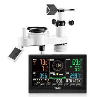 VEVOR 7-in-1-Wetterstation Funk, 7,5-Zoll-Display, solarbetriebener Außensensor, Regenmesser, für Wettervorhersage, Temperatur, Luftfeuchtigkeitsmesser, Windgeschwindigkeit & -richtung (kein WLAN) VEVOR 7-in-1-Wetterstation Funk, 7,5-Zoll-Display, solarbetriebener Außensensor, Regenmesser, für Wettervorhersage, Temperatur, Luftfeuchtigkeitsmesser, Windgeschwindigkeit & -richtung (kein WLAN)