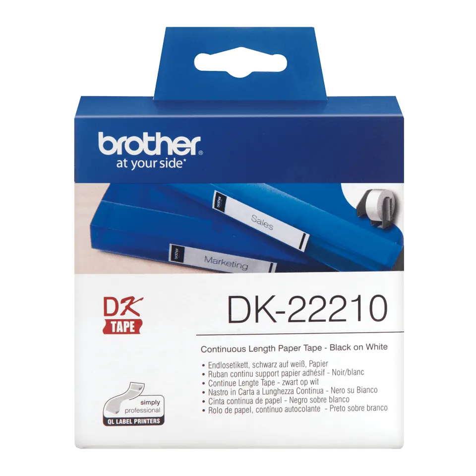 Brother DK-22210 Etiketten erstellendes Band Schwarz auf weiss – Bild 2