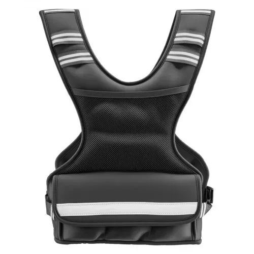 VEVOR Gewichtsweste Verstellbar mit 6 Gewichtsbeuteln à 1 lbs für Individuelles Training, X-förmige Fitnessweste mit Reflektorstreifen und Schnallenriemen für Krafttraining Laufen und Joggen Schwarz – Bild 9