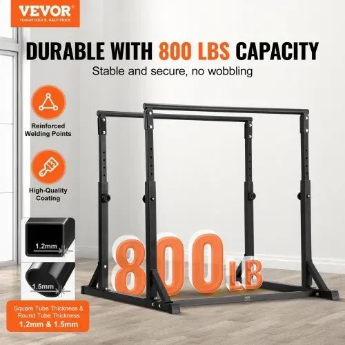 VEVOR Dip-Stange, Schwerlast-Dip-Ständerstation Einstellbar 363 kg, Fitness-Workout-Dip-Bar-Station Stabilisator Parallette Liegestützständer, Parallelbarren für Krafttraining im Heim-Fitnessstudio VEVOR Dip-Stange, Schwerlast-Dip-Ständerstation Einstellbar 363 kg, Fitness-Workout-Dip-Bar-Station Stabilisator Parallette Liegestützständer, Parallelbarren für Krafttraining im Heim-Fitnessstudio