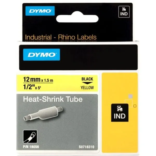 Rhino IND ORIGINAL Heißschrumpfschlauch 12mm x 1,5m, schwarz auf gelb, Etiketten- Schrumpfschlauch Rhino IND ORIGINAL Heißschrumpfschlauch 12mm x 1,5m, schwarz auf gelb, Etiketten- Schrumpfschlauch