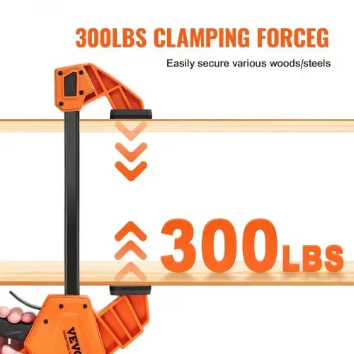 VEVOR 2 x Einhandzwinge 609,6mm Backenöffnung Schnellspannzwinge 136kg Belastbarkeit Klemmzwinge Schraubzwinge Ideal zum Schneiden, Verbinden und Montieren von Holzprodukten oder Stahlmaterialien – Bild 3