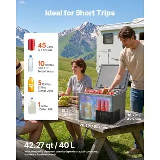 VEVOR Kompressor Kühlbox 40 L, Auto Kühlschrank aus Ultraleichtem EPP, Elektrische Gefrierbox mit App-Steuerung, 12 V/24 V DC, -10 °C bis 10 °C, für LKW, Van, RV, SUV, Boot, Reisen & Camping VEVOR Kompressor Kühlbox 40 L, Auto Kühlschrank aus Ultraleichtem EPP, Elektrische Gefrierbox mit App-Steuerung, 12 V/24 V DC, -10 °C bis 10 °C, für LKW, Van, RV, SUV, Boot, Reisen & Camping